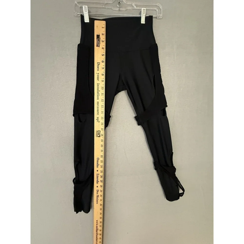 Alo Yoga Black High-Waist Airbrush High Line Mesh Leggings - Size Small
